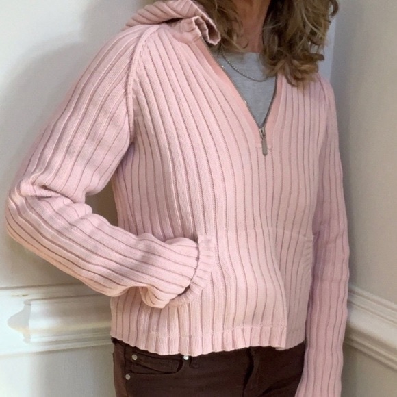 DKNY JEANS 1/4 Zip Sweater Hoodie Size Large - Picture 7 of 7